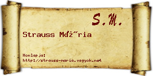 Strauss Mária névjegykártya