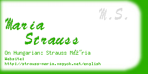 maria strauss business card